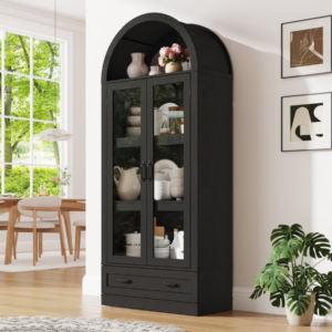 75" Tall Arched Kitchen Pantry Storage Cabinet